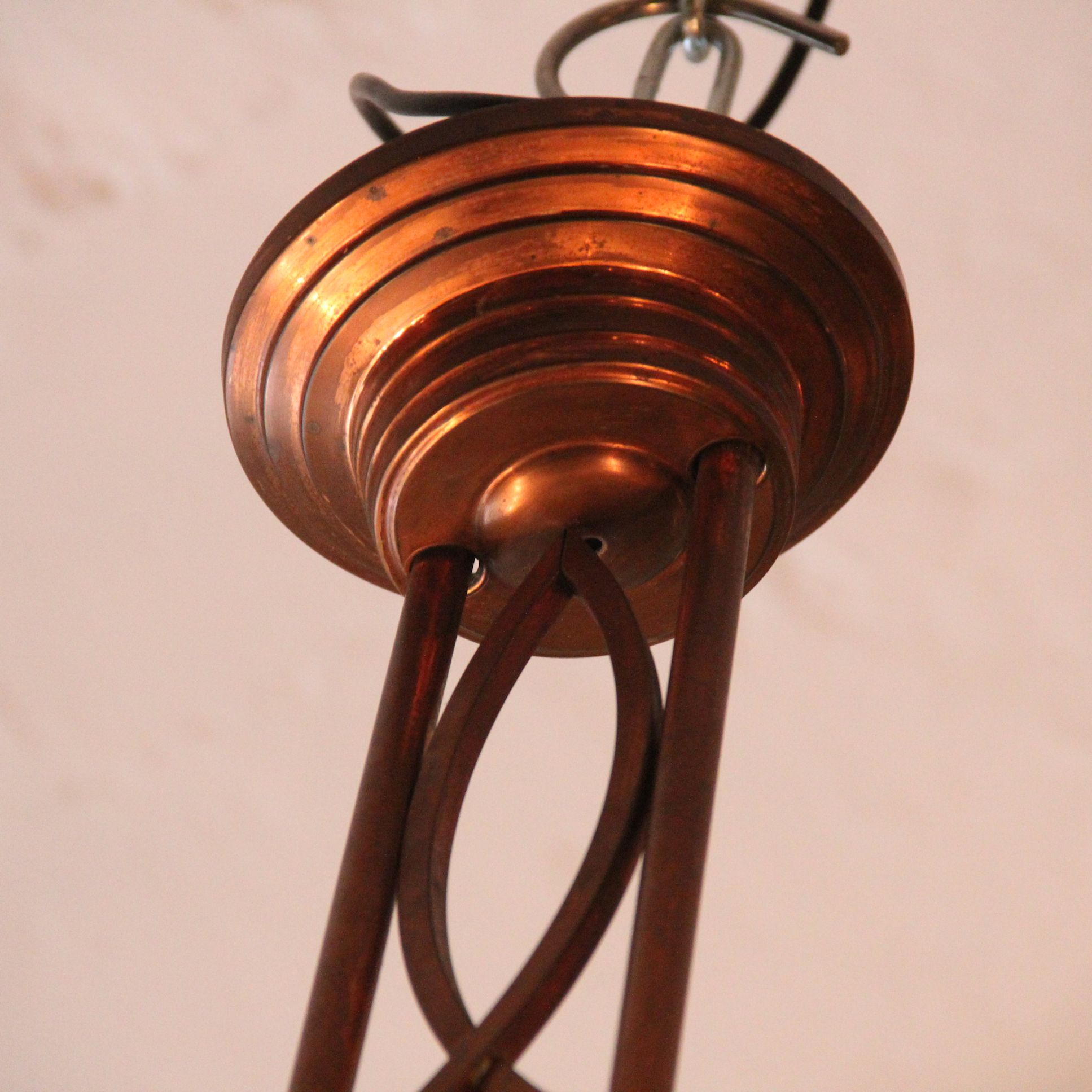 02533 - Art Deco Deckenlampe aus Kupfer - Wandel Antik