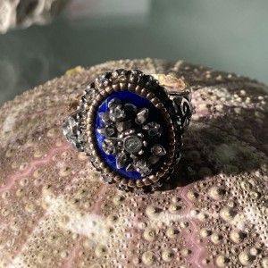 wandel-antik-03957-ring-mit-blauer-keramik